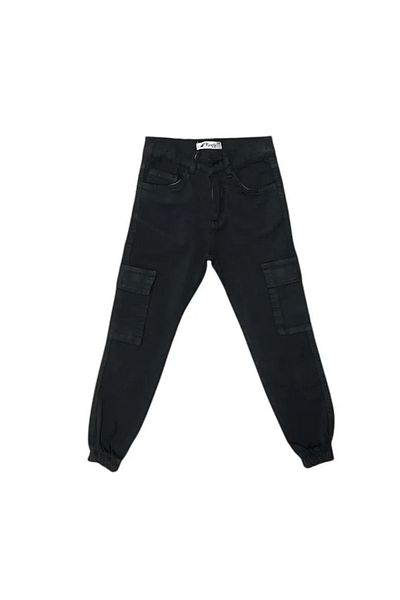 RİNDO KİDS Cargo Pocket Gabardine Trousers Black