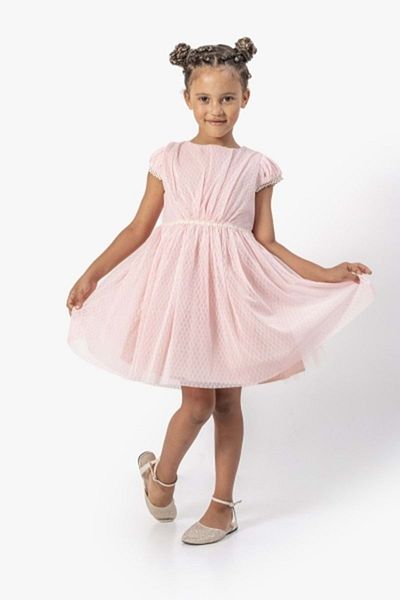 WECAN EXCLUSİVE Pointed Tulle Dress Powder