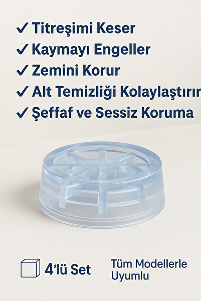 Mak & Blocker Çamaşır Makinesi Titreşim Önleyici Ayak 4 Adet Kaydırmaz Ve Gürültü Engelleyici