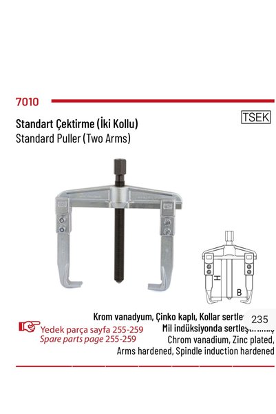 İzeltaş Standart Çektirme (İki Kollu) 8*10