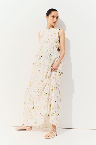 H&M MAMA Arkası Fiyonklu Uzun Elbise