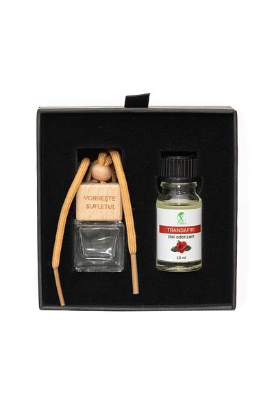 XTERRA | SET OF AROMADIDIFFUSER BOTTLE AND CAR FRESHENER OIL WITH ROSE SCENT | 10 ml