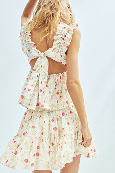 H&M Büzgülü ve Peplumlu Kolsuz Üst