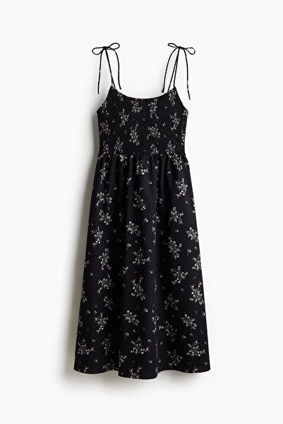 H&M Üstte Bağlanan Askılı ve Büzgülü Elbise