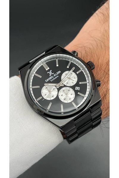 Daniel Klein Exclusive Black Men's Wristwatch 3 Atm Waterproof Functions Active