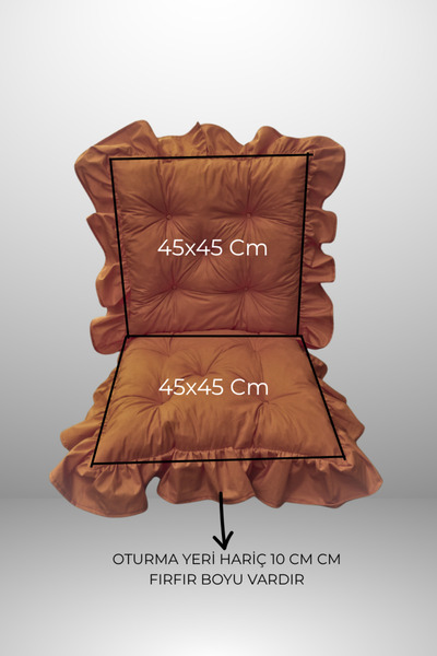 MoMMe Backed Fringed Chair Cushion 40X85 cm Yellow Color