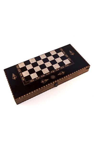 Helena Chess and backgammon game made of wood and mother-of-pearl, 100% handmade