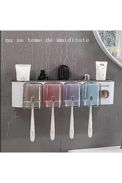 QGC Toothbrush Holder for 4 People, 400x66x112mm, White