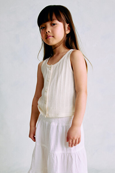 H&M Delik Desenli Kolsuz Jarse Üst