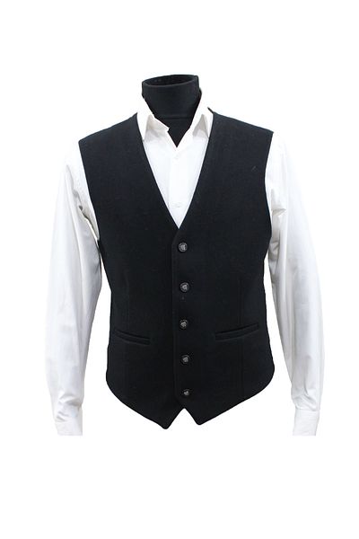 MENTOR REGALO Men's Vest V-Neck Black Stamp 50259