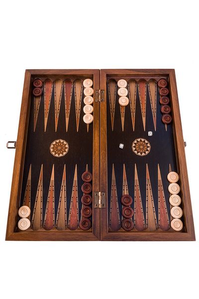 Helena Chess and backgammon game made of wood and mother-of-pearl, 100% handmade