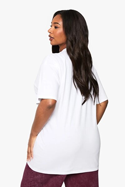 The Champ Clothing Women's Oversize White T-Shirt Cherry Printed Summer 100% Cotton Plus Size