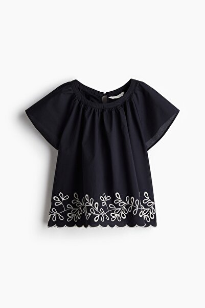 H&M İşlemeli ve Pamuklu Bluz
