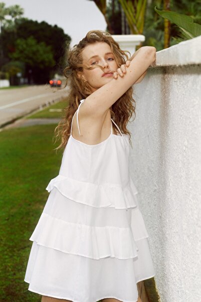 H&M Bağlanan Askılı ve Pamuklu Elbise