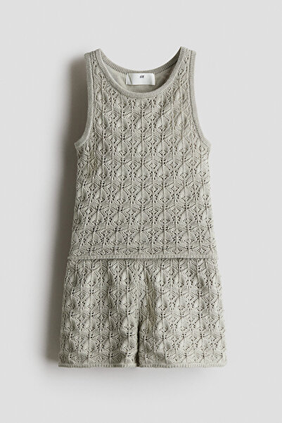 H&M 2 Parçalı Tığ İşi Görünümlü Set