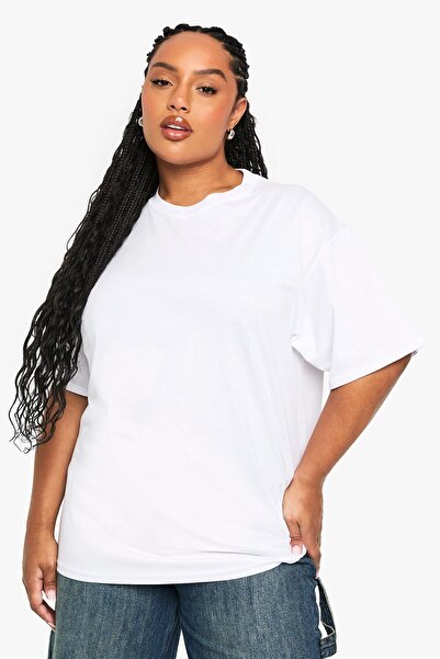 The Champ Clothing Plus Size Women's T-Shirt 100% Cotton Nevada Nights Printed White Oversize Summer