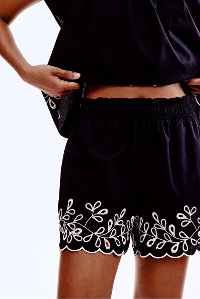 H&M İşlemeli Pamuklu Şort