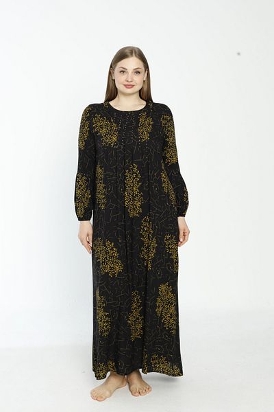 Juliet Deluxe Γυναικείο μακρυμάνικο φόρεμα από ύφασμα βισκόζης σε μεγάλο μέγεθος 33395