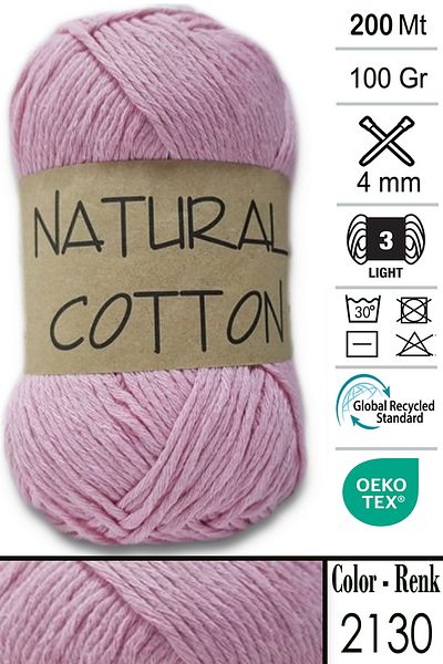 Diva İplik Diva Natural Cotton 2130 Powder Pink