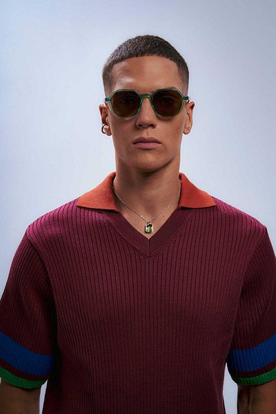 Bilge Karga Men's Sunglasses - Caesar Green Leopard Brown