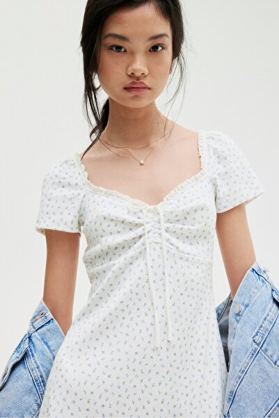 H&M Dantel Şeritli ve Kloş Etekli Elbise