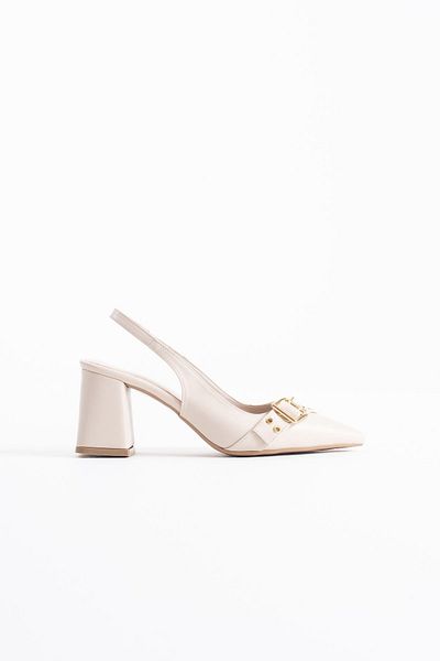 Zerenyus Pantofi cu toc pentru femei Keira Premium Bej Cuir