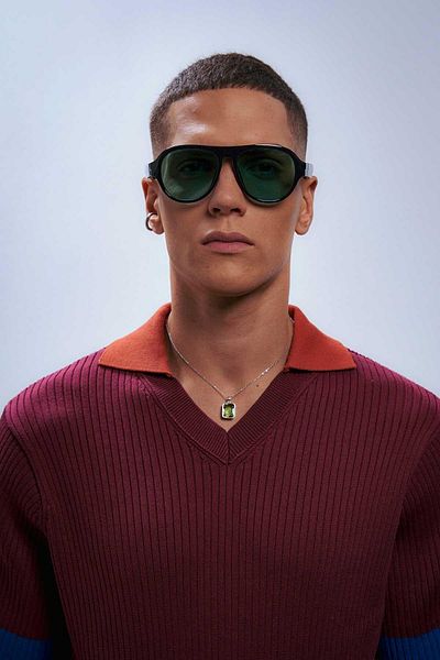 Bilge Karga Çardak Black Green Men's Sunglasses