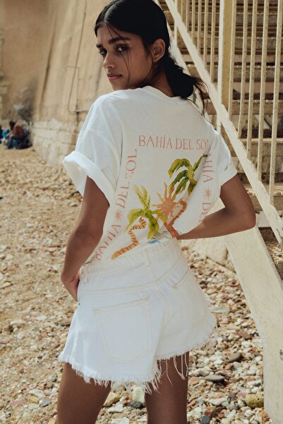 H&M Saçaklı Kenarlı Kot Şort