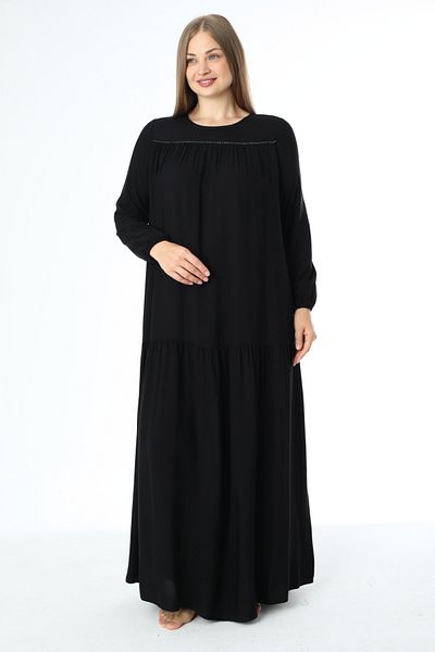 Juliet Deluxe Women's Plus Size Woven Viscose Fabric Long Sleeve Dress 33433