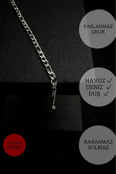 SEVGİLİ TAKI Thin Figaro Model Steel Chain Children's Bracelet |   Vega Series