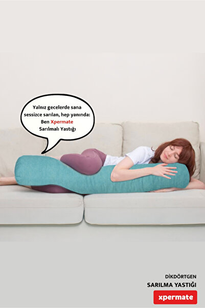 XPERMATE Подушка для обіймів, подушка для сну, подушка між ніг, циліндр, синя