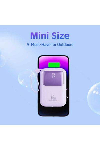 OEM Baterie externă cu încărcare rapidă 20W, 10000mAh, Afișaj digital, bleu