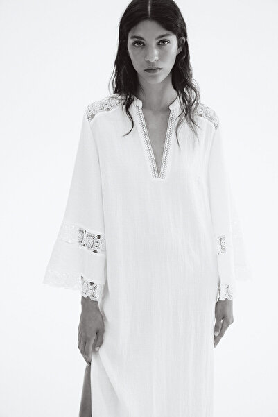 H&M İşleme Detaylı Elbise