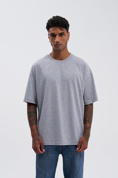 Machinist Tricou de bază pentru bărbați, super bumbac, gri Melange