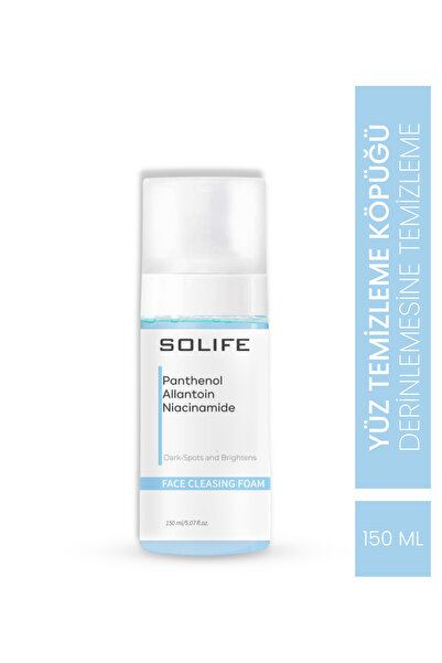 SOLIFE Face Cleansing Foam Siyah Nokta Karşıtı Aydınlatıcı Yüz Temizleme Köpüğü 150 ml