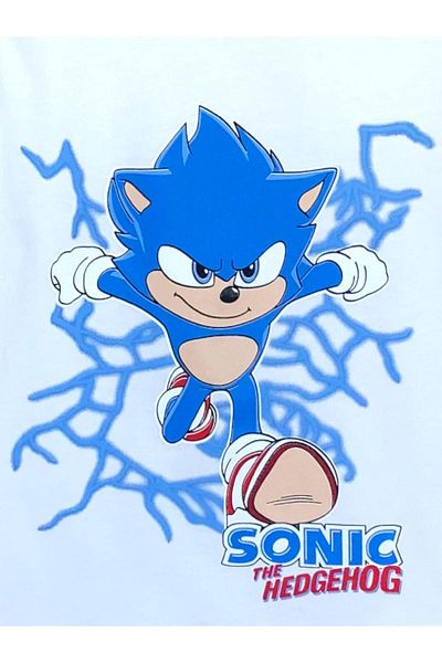 LİTTLE TORTOİSE Set de tricou cu mânecă scurtă cu imprimeu sonic pentru băieți, cu pantaloni scurți de buzunar