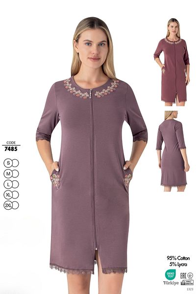 ROMEO LİFE Women's Cotton Lycra Zippered Dress 7485