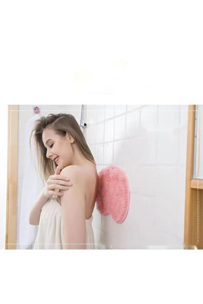 QGC Bath Mat, Silicone Shower Mat for Foot Massage and Back Cleaning, Red