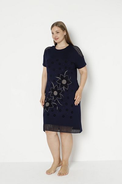 ROMEO LİFE Γυναικείο φόρεμα από ύφασμα Lycra Viscose Plus Size 5858