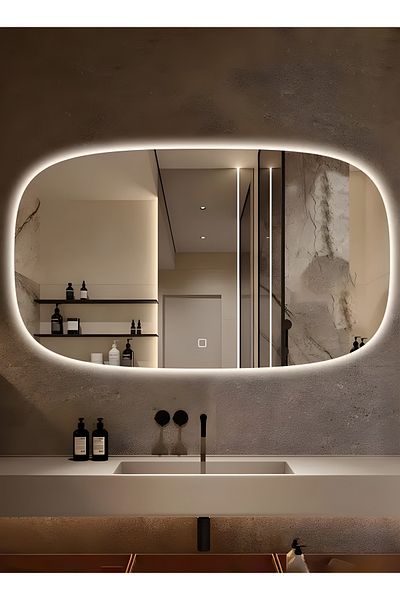 Taimi Elegant Makeup Mirror 90x70cm-beautiful Mirror With 3-levels Of Backlighting For Decoration