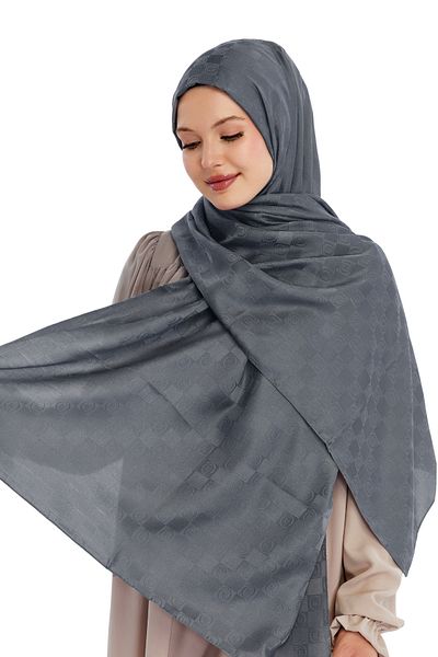 Altobeh Monogram Checkerboard Pattern Shawl - Smoked