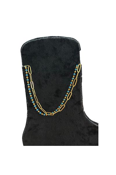 Bijutek Gold Colored Beaded Women's Stainless Steel Anklet
