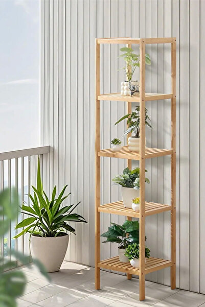 Digithome Bambu 5 Raflı Çok Amaçlı Organizer Mutfak Rafı Banyo Düzenleyici Raf Mio-002