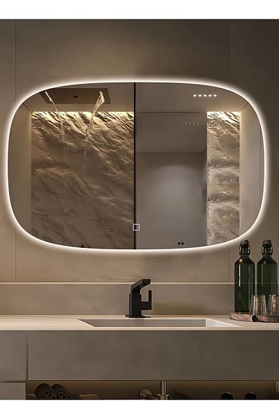 Taimi Elegant Makeup Mirror 80x60cm-beautiful Mirror With 3-levels Of Backlighting For Decoration