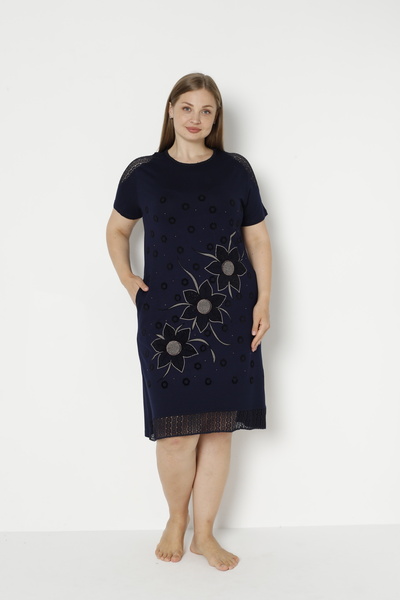 ROMEO LİFE Women's Plus Size Lycra Viscose Fabric Dress 5858