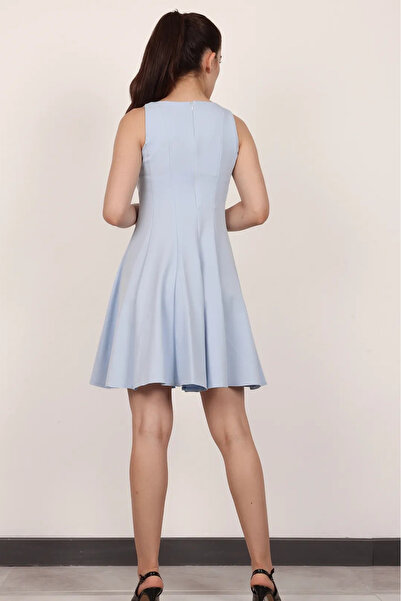 Stil Sepeti Γυναικεία Μωβ Μίνι Φόρεμα με Στιλπνές Λεπτομέρειες και Φάσα DRL-1000789147