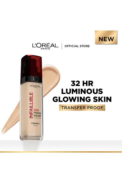 L'Oreal Paris كريم اساس انفاليبل 24 ساعة من لوريال باريس، 120 فانيلا