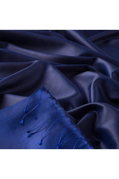 ipekevi Şal de mătase cu două feţe - Midnight Blue