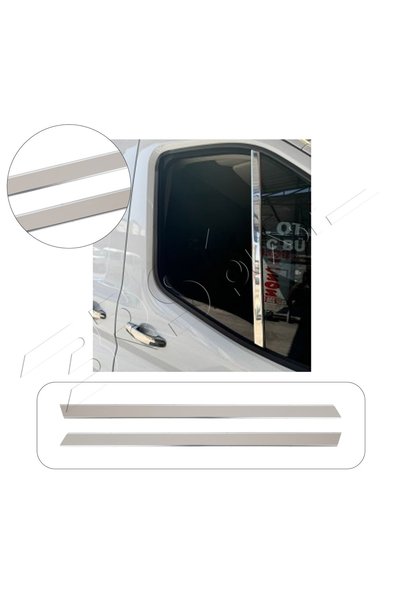 BRSPLAST Ford Transit Uyumlu 2003-2013 Krom Cam Direği 2 Parça Paslanmaz Çelik