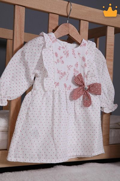 Babydola فستان بناتي موسلين للعطلات بأكمام طويلة - 15177